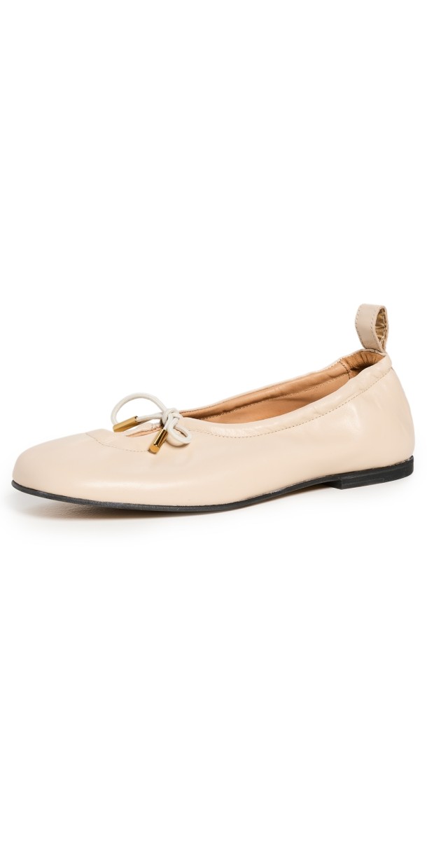 ALOHAS Rosalind Cream Leather Ballet Flats Cream