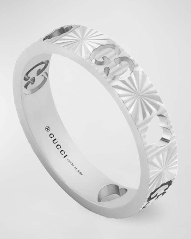 18k White Gold Icon Heart Ring