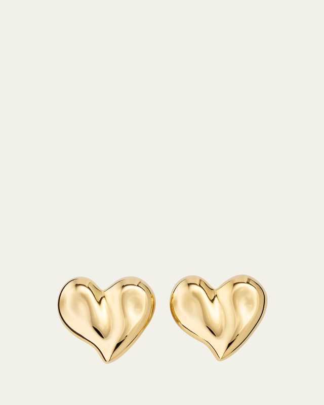 Pamela Gold Heart Shape Clip-On Earrings