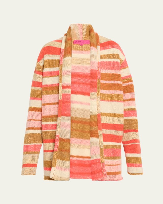 Italy Smoking Striped Cashmere Cardigan