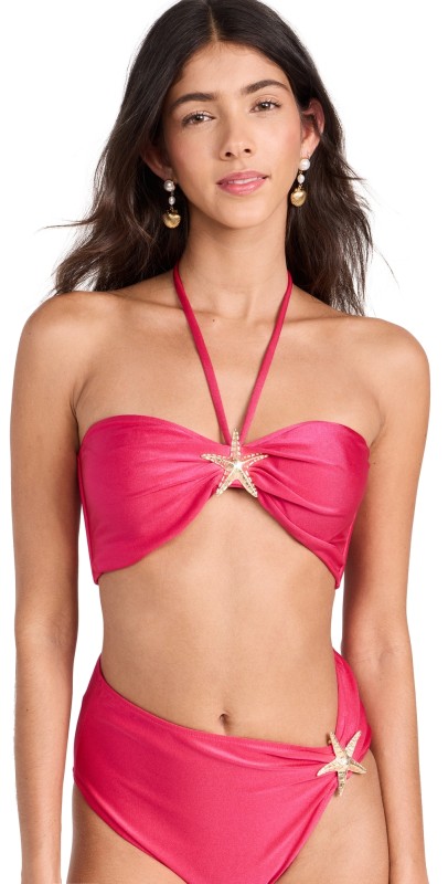 PatBO Starfish Bikini Top Cerise