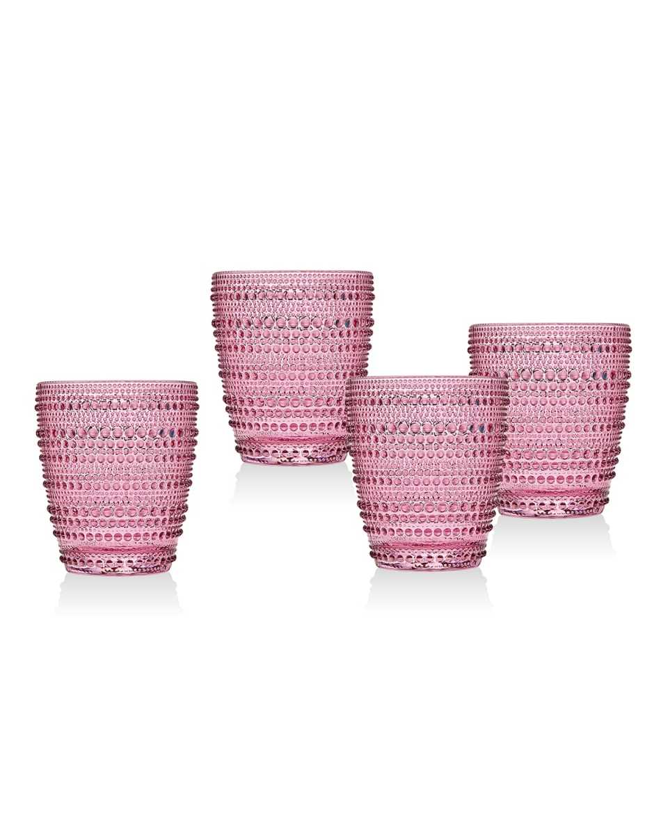 Lumina Pink Double Old-Fashioned Glasses, Set of 4