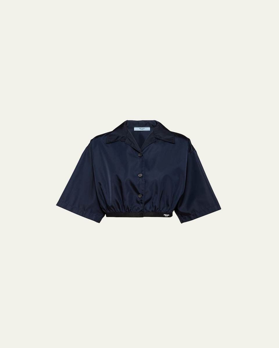Re-Nylon Crop Collared Top