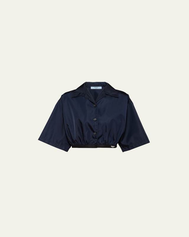 Re-Nylon Crop Collared Top