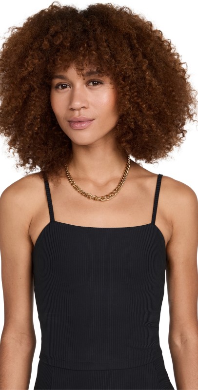 Girlfriend Collective Rib Devon Compressive Cami Black