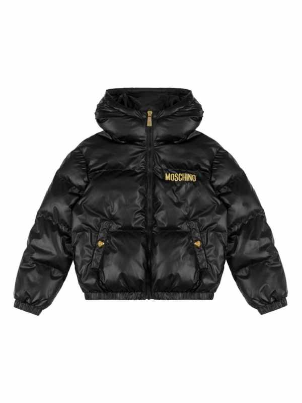 logo-embroidered padded jacket