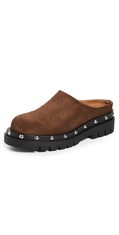 KAANAS Meg Lug Sole Mules Chocolate