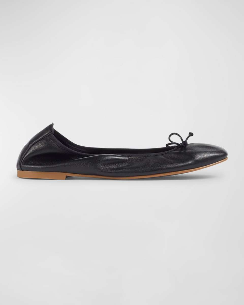 Trilly Leather Bow Classic Ballerina Flats