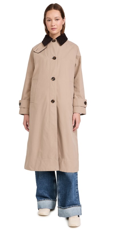 Barbour Noelle 3 in 1 Showerproof Car Coat Honey/Muted Cabernet Tartan