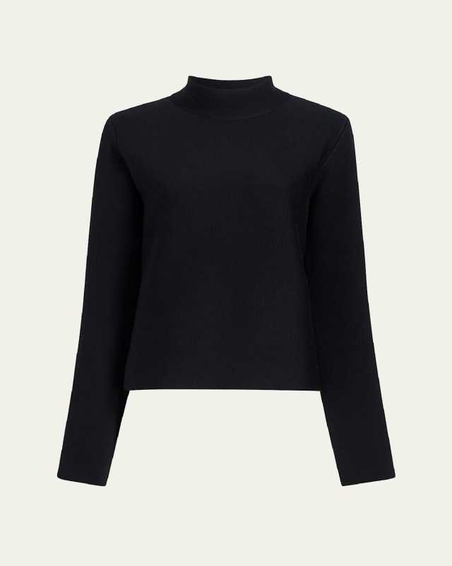 Calliope Mock Neck Wool-Blend Top