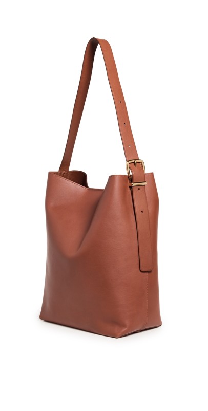 Madewell The Essential Bucket Tote in Leather Warm Cinnamo