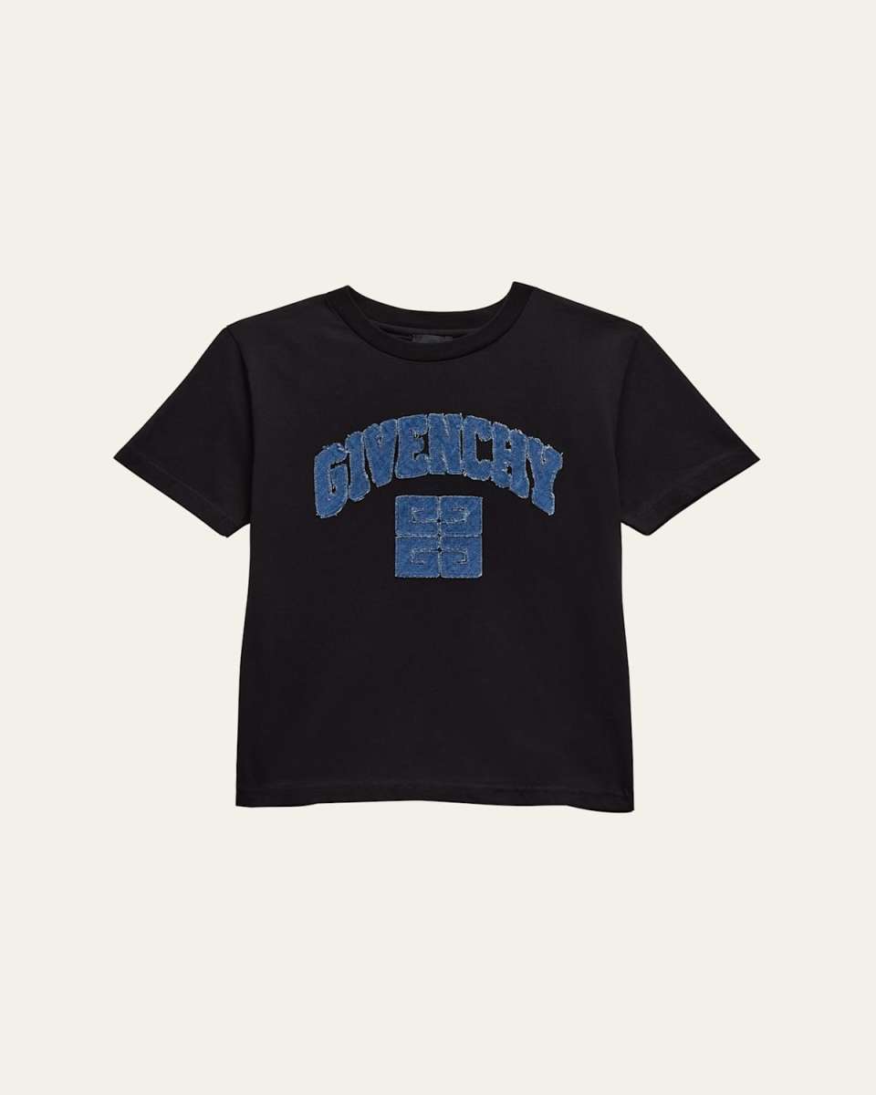 Boy's 4G Denim Applique Short-Sleeve T-Shirt, Size 6-14