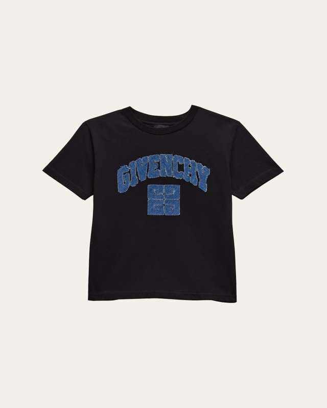 Boy's 4G Denim Applique Short-Sleeve T-Shirt, Size 6-14