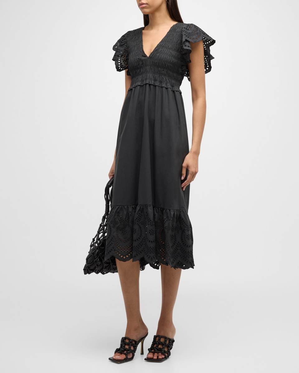 Clementine Embroidered Midi Dress