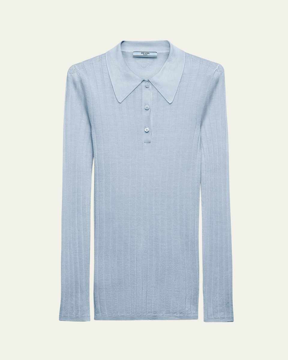 Superfine Cashmere Silk Long-Sleeve Top