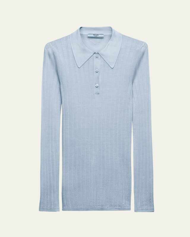 Superfine Cashmere Silk Long-Sleeve Top
