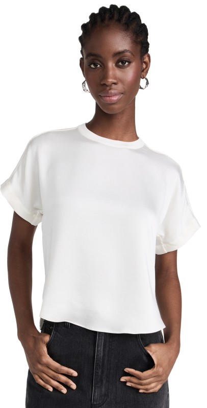 SIMKHAI Addy Combo T-Shirt Ivory