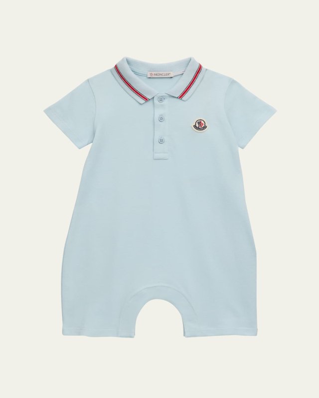 Boy's Logo Polo Playsuit, Size Newbor