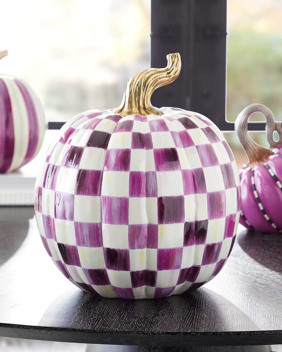 Plum Check Pumpkin, Large