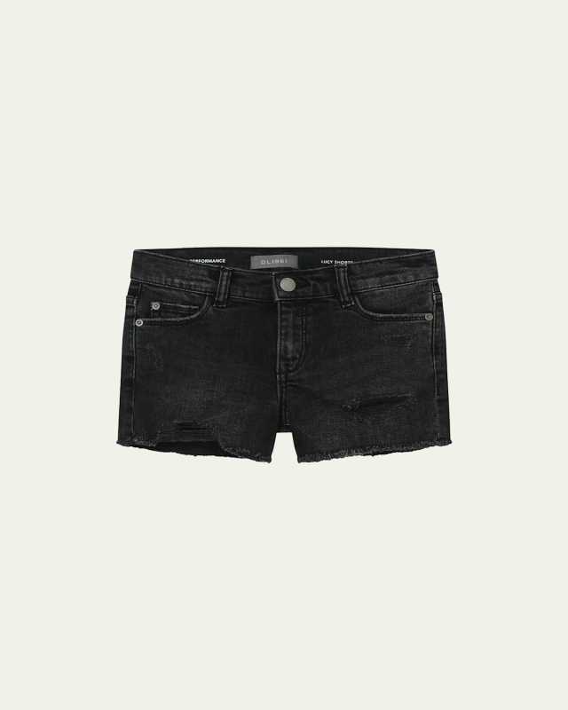 Girl's Lucy Cut-Off Distressed Denim Shorts, Size 4-6
