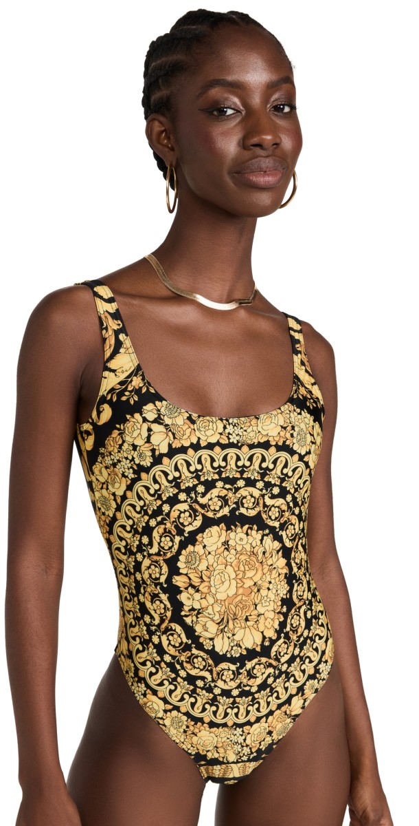 Versace Lycra Swim One Piece Gold/Print