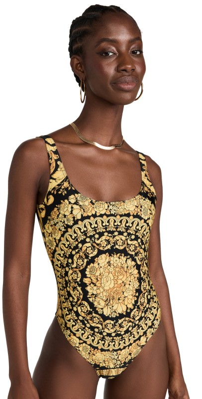Versace Lycra Swim One Piece Gold/Print