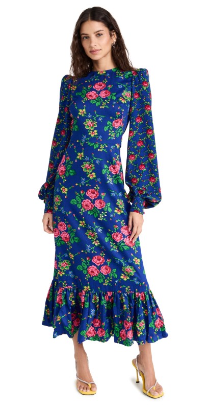 The Vampire's Wife The Villanelle Dress Crepe Cobalt