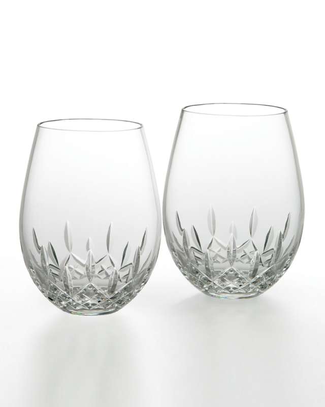 Lismore Nouveau Stemless Deep Red Wine Glasses, Set of 2
