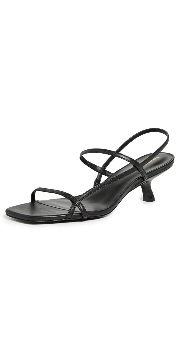 Reformation Serenity Bare Sandals Black Leather