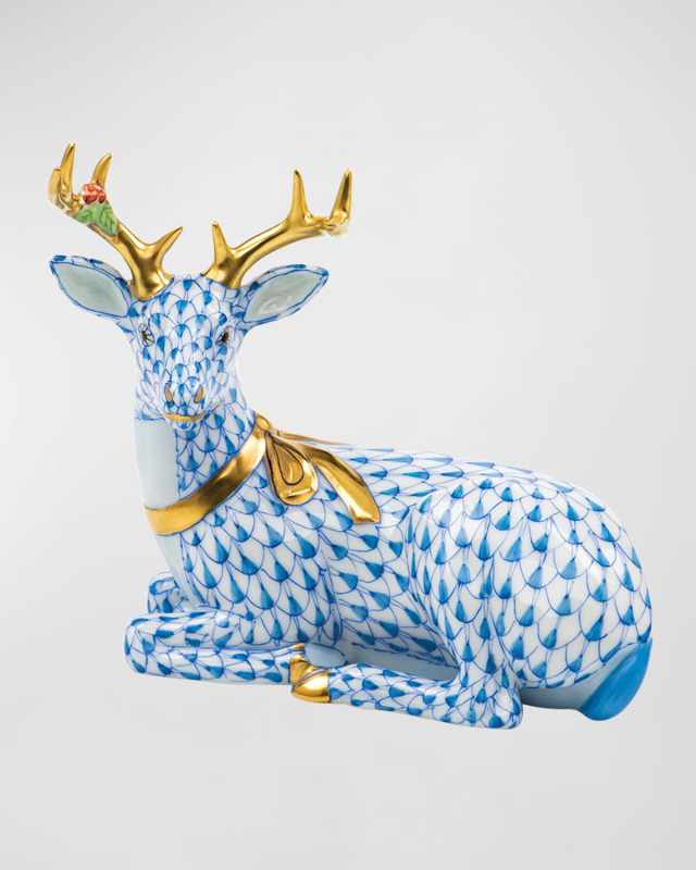 Lying Christmas Deer Figurine
