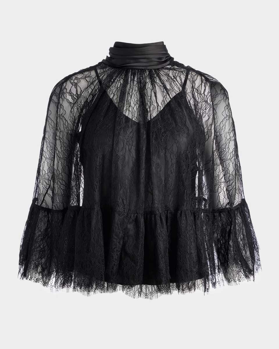 Zenon Lace Cape Top with Cami Lining