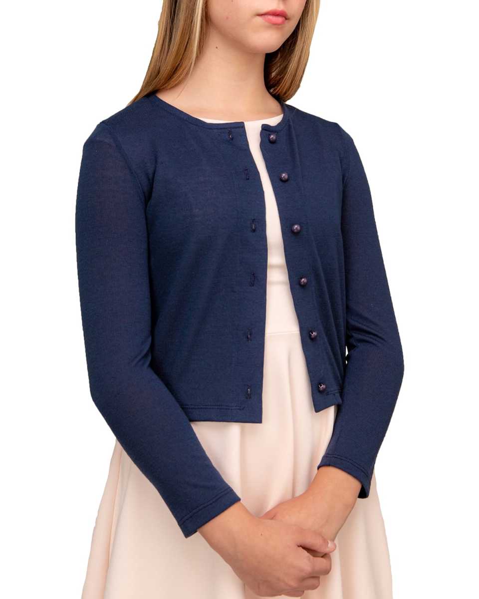 Girl's Long-Sleeve Cardigan, Size S-X