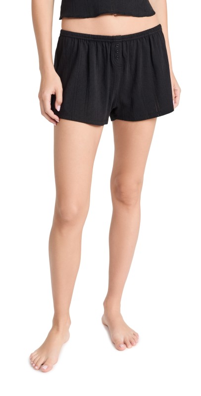 COUCOU The Shorts: Pointelle Black