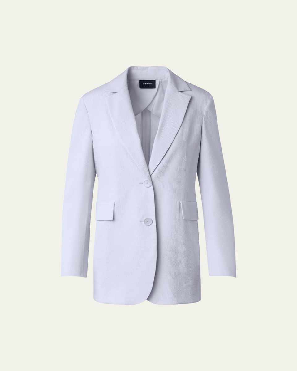 Alvina Seersucker Silk-Blend Jacket