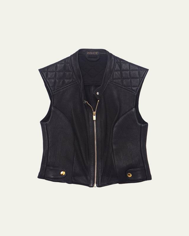 Nicole Cropped Leather Vest