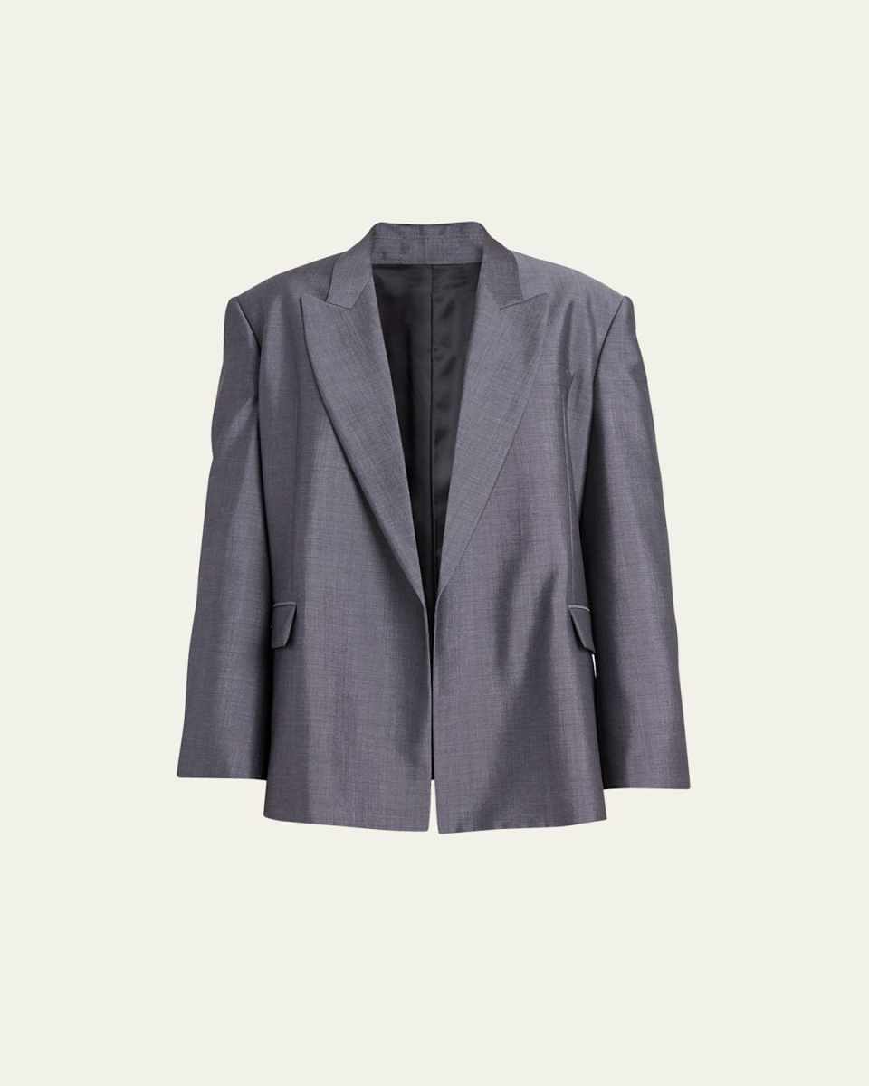 Mohair Wool Relaxed Blazer Jacket