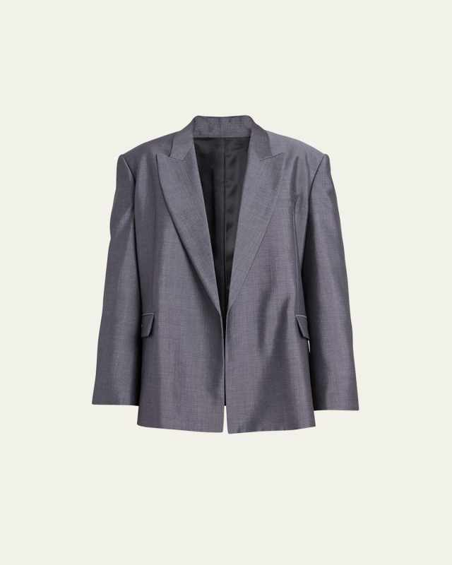 Mohair Wool Relaxed Blazer Jacket