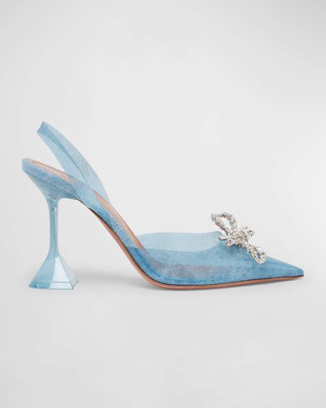 Rosie Denim-Effect PVC Slingback Pumps