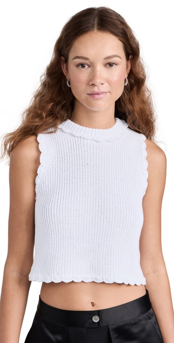 Cecilie Bahnsen Vimona Vest Faustine Crochet White White