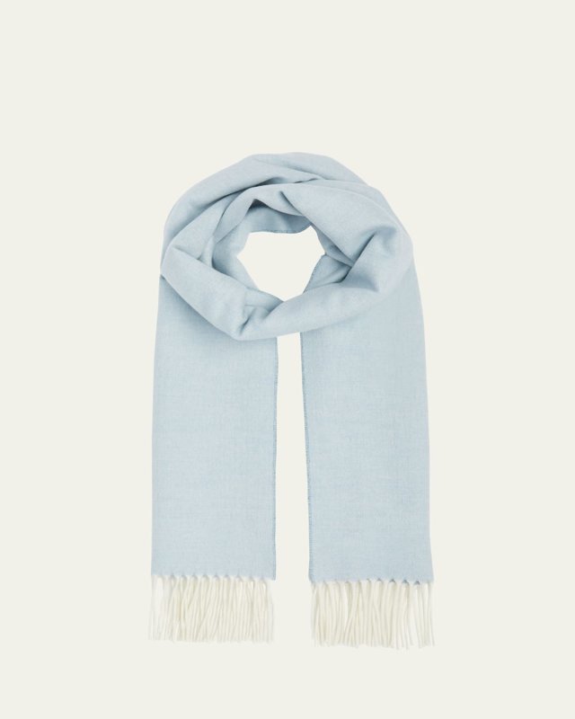 Cashmere Sciarpa Two-Tone Fringe-Trim Scarf