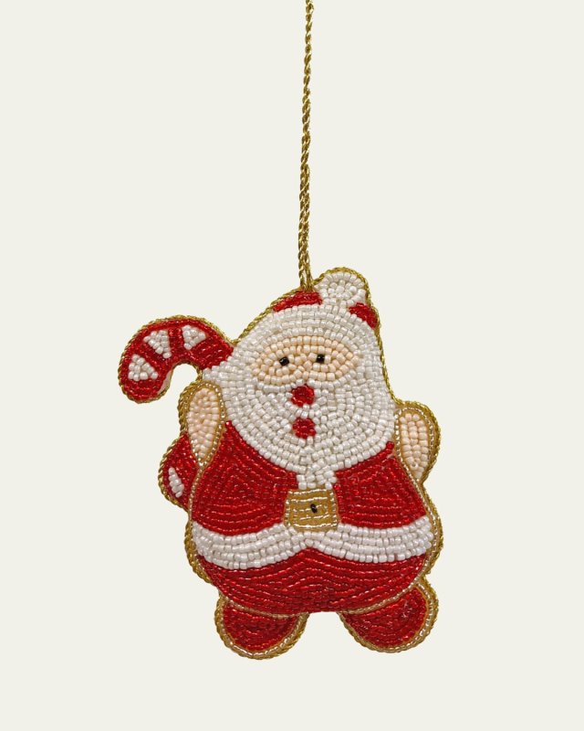 Santa Beaded Christmas Ornament