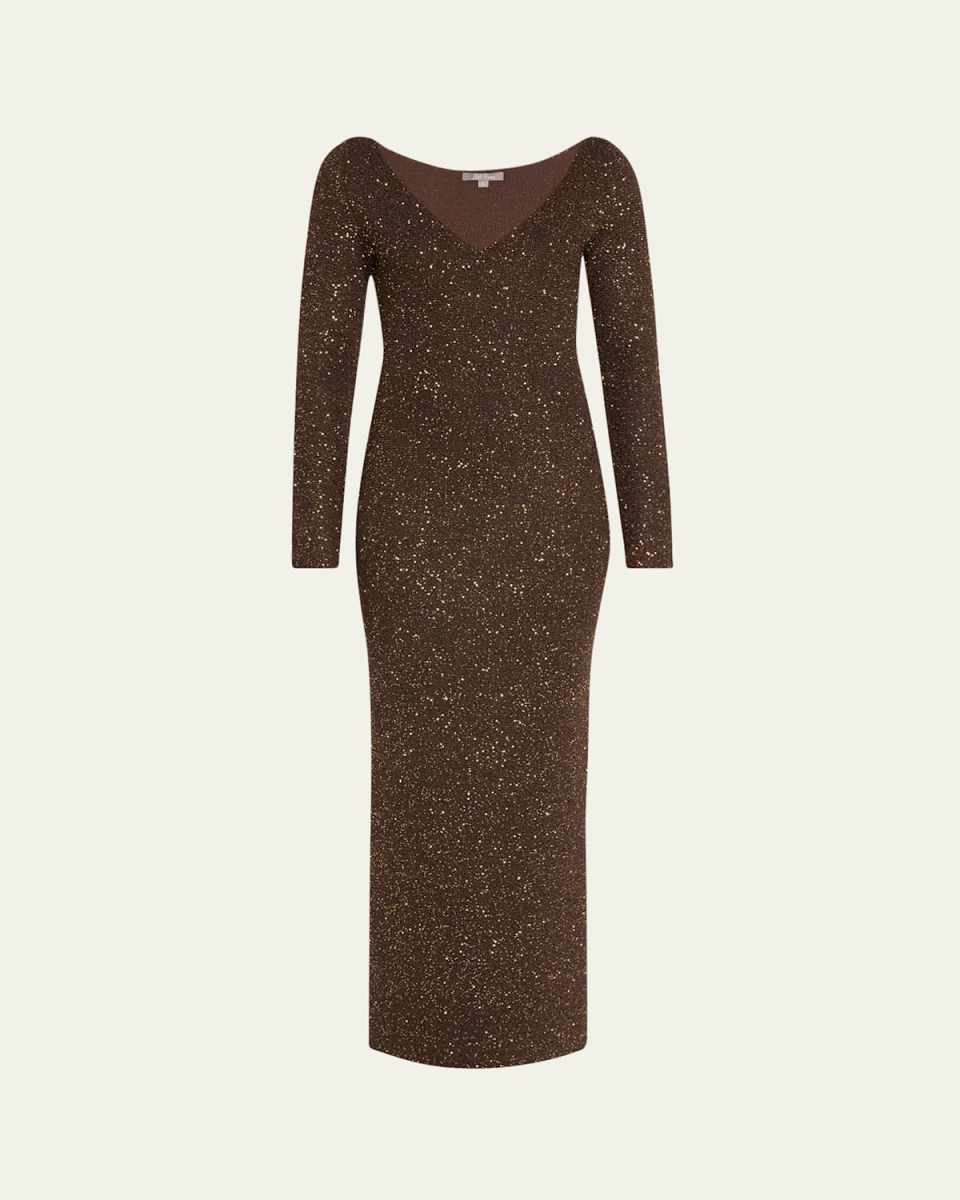 Sequin Maxi Dress with Low-Cut Back