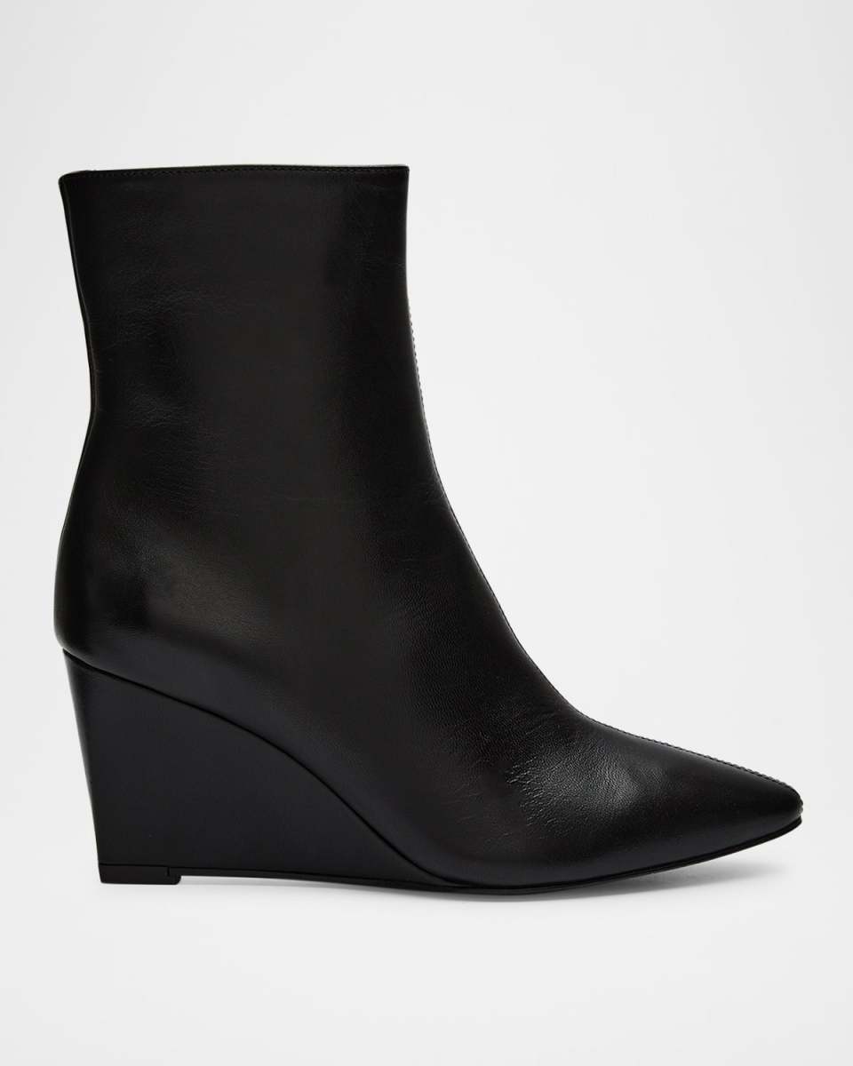 Pauletta Leather Wedge Booties
