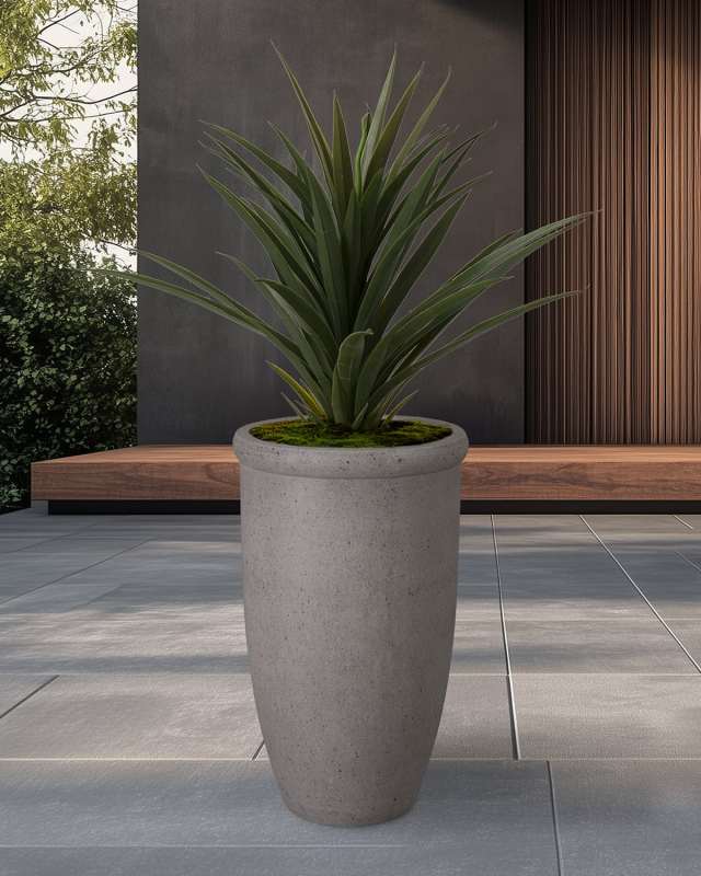 Round Lip Terrazzo Gray 28" Planter