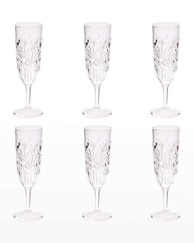 Fleur 8.8 oz. Champagne Flutes, Set of 6