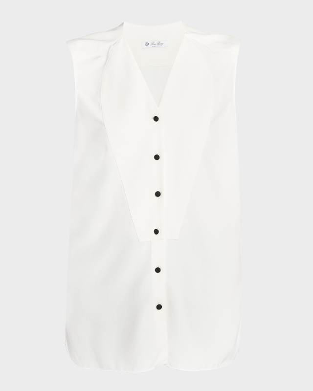 Caylee Silk Dyed Button-Front Blouse