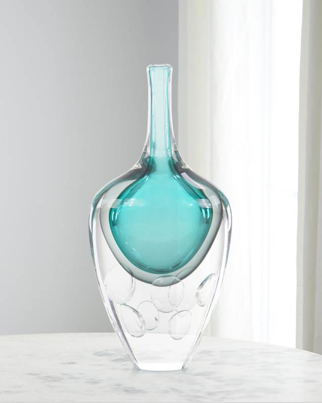 Azure Art Glass Vase