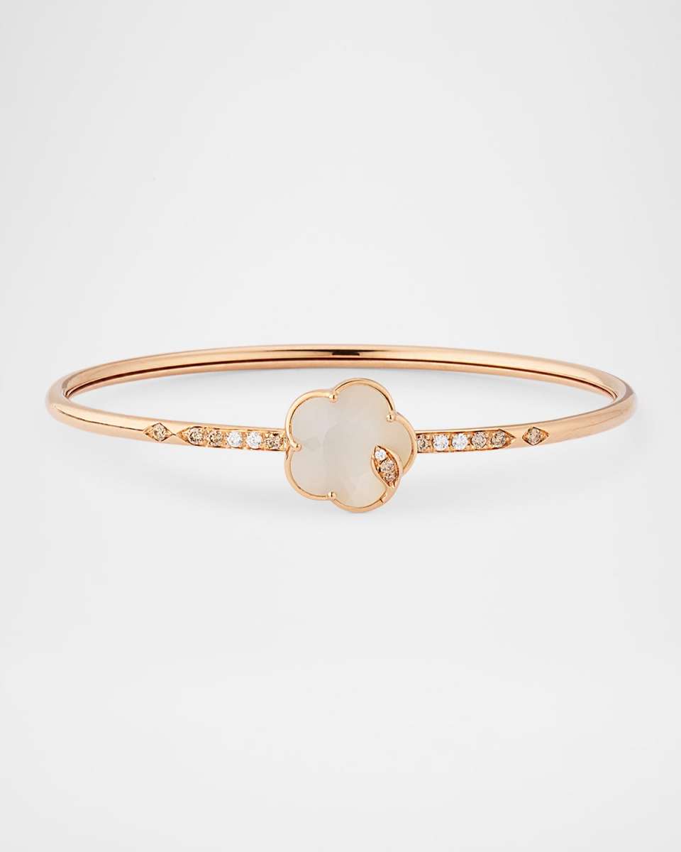 Ton Joli 18K Rose Gold Diamond Bracelet with Moonstone and Mother-of-Pearl