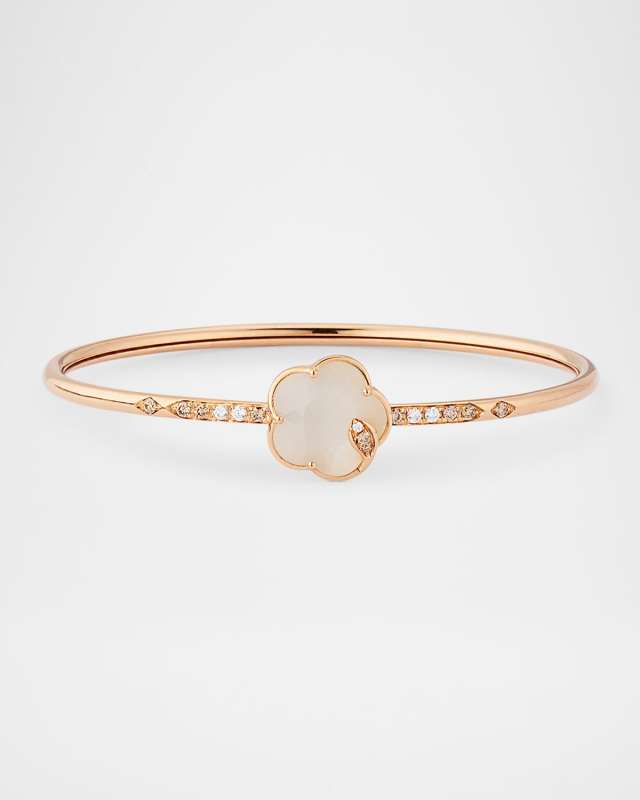 Ton Joli 18K Rose Gold Diamond Bracelet with Moonstone and Mother-of-Pearl