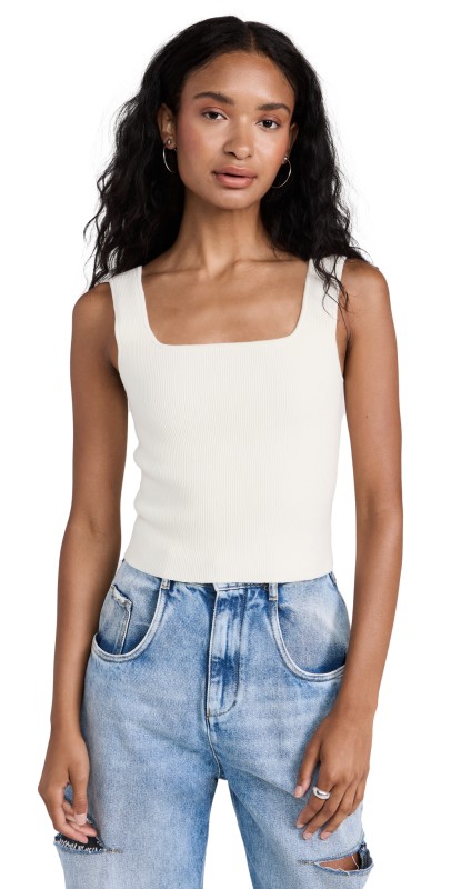 Reformation Julia Ribbed Sweater Tank Ivory